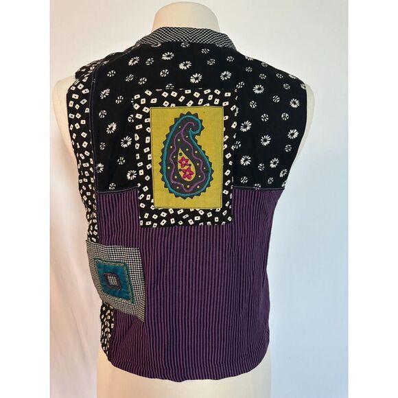 Faith by Celia Forrester Retro Patchwork Vest Size Small - Picture 5 of 6